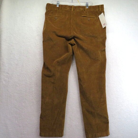 New Roundtree Yorke Pants Size 38 x 34 Brown Luxury Corduroy Stewart Classic Fit - Picture 3 of 11